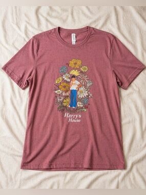 Harry Styles Harry’s House T Shirt Womens Size L Pink Floral Graphic Music Tee